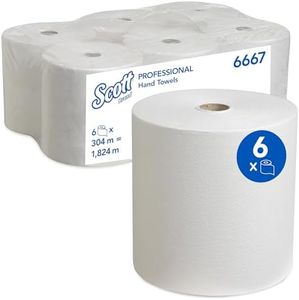 Essuie-mains roulés Scott 6667 - 6 x 304 m blancs 1 épaisseur