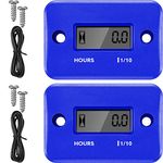 2 Pieces Inductive Hour Meters Digital Engine Meter Automatically Shutdown Tachometers Small Hour Tachometers for Motorcycle Lawn Mower Generator Chainsaws (Blue)