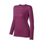 Duofold Women's Mid Weight Wicking Thermal Shirt, Berry Delight, Large