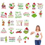 24 Sheets Christmas Iron on Transfer Decals Christmas Iron on Patches for Clothing Christmas Designs Heart Transfer Stickers for T-Shirts Pillow Cover Bags Decorations