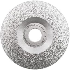SHDIATOOL Diamond Grinding Cup Wheel 4-1/2 Inch for Granite Marble Iron Steel Masonry Convex Vacuum Brazed Grinding Disc Fits 7/8 Inch Arbor 115mm