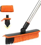 2 in 1 Floor Scrub Brush Grout Brush with 57.8" Long Handle,120°Rotatable Shower Tile Grout Scrubber,V-Shaped Corner Brush for Hard to Reach Areas