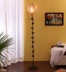 Devansh Lotus Bamboo Floor Lamp ( Beige )