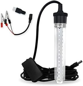 XINHAOHANG Led Fishing Light,Ice or Night Fishing,Battery Clip 12V 6.5W 800LM IP68 7M,Underwater Submersible Lure Lamp,Attractants for Squid,Crappie,for Dock,Fresh & Salt Water(Green)