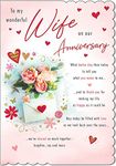 Piccadilly Greetings Piccadilly 9" x 6" - (A20222) Wife Anniversary Card - Hearts and Roses, White