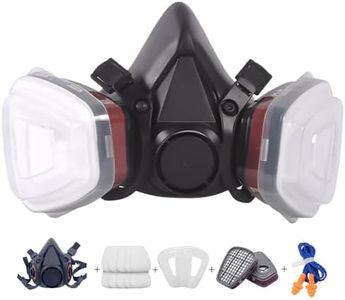 Respirator Mask,Safety Dust Face Cover,Paint Face Coverr,Gas Mask With Filter,For Paint,Dust And Formaldehyde,Soft Silicone Face Seal, Light Weight,Good View Black