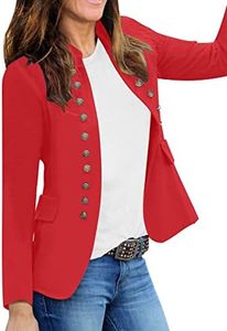 luvamia Women Blazers for Work Casual Women's Blazers Casual Womens Casual Blazer Womens Button Blazer Womens Blazer Jacket Lightweight Fall Jacket Women Fiery Red Size XX-Large