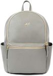 Freshly Picked Classic City Backpack II, Vegan Leather Diaper Bag Backpack with Changing Pad & Water-Resistant Lining, 10-Pocket Large Diaper Bag for Baby Mom, Toddler Mom, and Beyond (Stone)