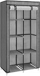 SONGMICS Portable Closet, Wardrobe, Clothes Storage Organizer, Black Herringbone Pattern URYG084B22
