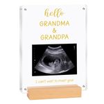 Blinking Stars Acrylic Ultrasound Picture Frame- Pregnancy Announcement For Grandparents, Baby Reveal Ideas, Grandma And Grandpa To Be Gifts- Baby Announcement Sign, Sonogram Keepsake Photo Frame