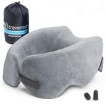 Travelrest Nest Patented Ultimate Memory Foam Travel Pillow / Neck Pillow - Washable - Voted Best Travel Pillow for 2018-2022 by NYTimes Wirecutter - Packs to 1/4 of its Size (2 Year Warranty)