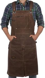 Shop Apron - 16 oz Long Waxed Canvas Work Apron with Pockets | Waterproof, Fully Adjustable to Comfortably Fit Men and Women Size S to XXL | Tough Tool Apron to Give Protection and Last a Lifetime