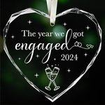 NewEleven Engagement Gifts for Couples 2024 - First Christmas Engaged Gifts for Her - Engagement Gift for Newly Engaged Couples, Her, Women, Friends, Bride to Be Gifts, Glass Christmas Ornaments