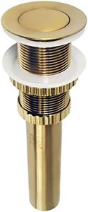 Kingston Brass EV8417 Coronet Push Pop-Up Bathroom Sink Drain Without Overflow, Brushed Brass