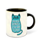 WHATS YOUR KICK - Cats Lover Inspired Designer Printed Black Ceramic Coffee |Tea | Milk Mug (Gift | Cats | Motivational Quotes | Hobby (Multi 21)