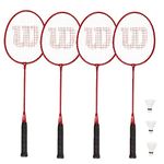 Wilson 2 & 4 Player Badminton Sets all inc Shuttles (Red Tour 4 Player)