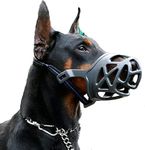 DRK Shopmart Rubber Muzzle Mouth Cover for Anti Biting Dog - Adjustable Pet Safety Strap Extra Large Strips Dog Muzzle (Black)