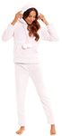 KATE MORGAN Womens Pyjamas Warm Fleece Pyjamas for Women Sets Pjs with Pockets S-XL | Soft Twosie Pyjama Set for Ladies Gifts for Her (S Pink Snuggle)