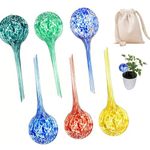 Watering Globes 6 Pack Plant Self Watering, Plant Watering Globes Glass Water Bulbs For Plants, Self Watering Spikes Colorful Water Globes, Glass Watering Bulbs For Indoor Plants Outdoor Use (6pcs)