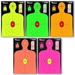 Highwild 23X35 Inch Shooting Range Silhouette Paper Target - 5 Fluorescent Colors - Suitable for Handguns, Rifles, Airguns, BB Guns (20 Pack - Multi Color)