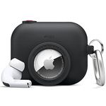 elago Instant Case Compatible with AirPods Pro, Compatible with AirTag, Classic Design Camera Case, Keychain Included [Tracking Device Not Included] (Black)