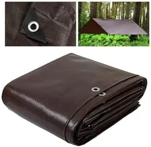 40x60, Heavy Duty 10 Mil Tarp Cover, Lightweight, Waterproof, UV Resistant, Rip and Tear Proof, Poly Tarpaulin with Reinforced Edges for Roof, Camping, Patio, Pool Cover, Boat, Brown