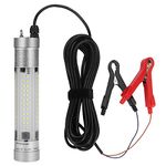 LOQATIDIS 80W Underwater Fishing Light, Ultra-Bright 9600 Lumens Submersible Night Lure Bait Finder Attractor Waterproof Lamp for Dock Boats Kayak, Aluminum Metal 96 LEDs DC 12V-24V 26ft Cord