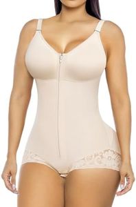 YIANNA Fajas Colombianas Moldeadoras Postpartum Shapewear Tummy Control for Women Body Shaper Girdles Compression Garment with Side Bust Pad,YA7510-Beige-L