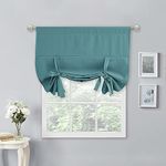 NICETOWN Blackout Roman Curtain - Room Darkening Tie Up Shades Thermal Insulated Balloon Window Treatment Shades for Cafe/Office/Christmas Decor (1 Panel, Sea Teal, 40" W by 54" L)