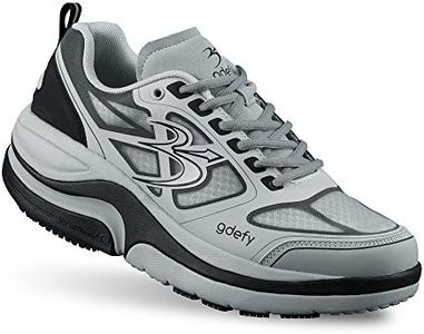 g-defy ION Walking Shoes for Men | Comfortable Orthopedic Shoes for Standing All Day | Slip Resistant for Work | Patented VersoShock Technology | Wide Toe Box Grey