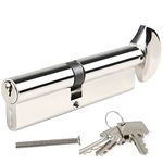 DIDA® 100mm Thumb Turn Euro Cylinder Lock 55T/45 UPVC Barrel Lock with 3 Keys Anti-Pick Anti-Bump Anti-Drill Door Barrel Lock with Key Euro Single Cylinder Lock Barrels High Security BS EN 1303:2005