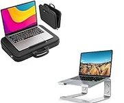 HUANUO Laptop Bag & Laptop Stand, Ergonomic Laptop Stand for Desk, Laptop Riser, Computer Stand Holder Compatible with 10-15.6 Inch Laptops, Silver