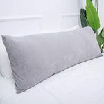 1 MIDDLE ONE Full Size Body Pillow, Large Bed Sleeping Pillow for Side Sleeper, Long Pillow Insert with Breathable Velour Cover, 20x54 Inches (Grey)