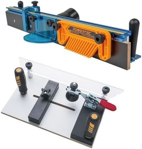 POWERTEC Router Table Fence System 3-3/8" Tall 24" Long w/Rail Coping Sled, Cutting Rail for End Grain Cutting Profiles. Ideal for Cabinet Door, Drawer Fronts for Woodworking Tools Jigs (71975)