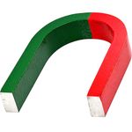 Horseshoe Magnet 80 mm x 60 mm x 15 mm, school Magnet made of AlNiCo5 red-green coated - holds 3,2 kg - Power AlNiCo Magnets for Experiments, Science & Education