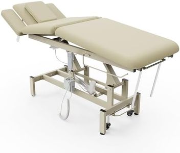 Professional Electric Massage Table, 2 Motors Hydraulic Electric Lift Adjustable Waist and Height Lifting Functions for Treatment/Physical Therapy/Spinal Massage/Facial Spa/Waxing - Beige Gray