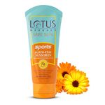 Lotus Herbals Safe Sun Sports Super Stay Sunscreen Cream SPF 70 PA+++, Sweat & Waterproof, Preservatives Free, 80g