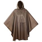 USGI Industries Military Style Poncho Multi Use Rip Stop Camouflage Rain Poncho, Coyote, One Size