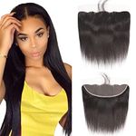 13x4 Human Hair Frontal Hd Lace Closure Human Hair 20 Inch Straight Only Ear To Ear Closure Free Part Pre Plucked With Baby Hair 150% Density Indian Real Remy Natural Color