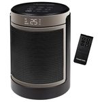 Russell Hobbs Space Heater in Black & Gold 1500W Portable Oscillating Ceramic Round Electric Heater, Low Energy Digital Display, 4 Modes, 24hr Auto Timer, Overheat Protection, RHCH2002G