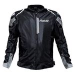 Raida Unisex-Adult Polyester Kavac Motorcycle Standard Length Jacket I Level 2 I With Sliders (Black) (Small)