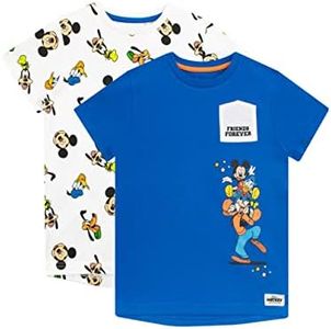 Disney T-Shirt Un Paquet de 2 Mickey Mouse Garçon Multicolore 3-4 Ans