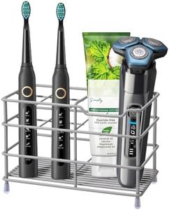 Urbanstrive 304 Stainless Steel Bathroom Toothbrush Holder Toothpaste Holder Stand Bathroom Accessories Organizer (Grey, Large)