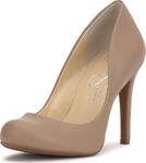 Jessica Simpson Women's Calie Round Toe Classic Heels Pumps Shoes, Chai Latte, 7 Wide