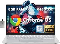 ASUS 14" FHD Chromebook Laptop, Intel M3-8100Y Processor, 8GB RAM, 64GB SSD, Intel HD Graphics, Backlit Keyboard, HD Webcam, Chrome OS, Silver, 128GB Hotface USB Card