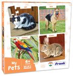 Frank My Pets Animal Puzzle - A Set of 4 Jigsaw Puzzle for Kids Above 4+ Years - Fun & Challenging Brain Booster Games - Educational Puzzle for Focus and Memory - 10504