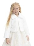 Lilax Girls Cozy Faux Fur Bolero Jacket Shrug, White, 6 Years