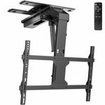 VIVO Electric Flip Down and Swivel Ceiling TV Mount for 37 to 70 inch Screens, Large Motorized Flat Ceiling VESA Mount, Holds up to 45kg, App and Voice Control, Black, MOUNT-E-FD75C-S