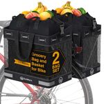 OutWurx Grocery Panniers for Bicycles - 45 Liter Water Resistant Bike Panniers for Bicycles Rear Rack Food Delivery with Handles and Shoulder Strap - 2 Bag Set