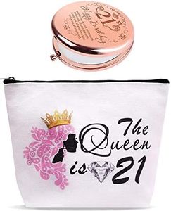 DoraDreamDeko 21st Birthday, 21st Birthday Gifts for Women, 21st Birthday Gifts for Her,21st Birthday Girl,21st Birthday Mirror,21 Birthday Makeup Bag, Finally 21, 21 Birthday Decorations